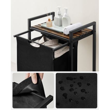 Cesto portabiancheria REX marrone/nero