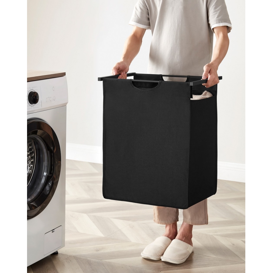 Cesto portabiancheria REX marrone/nero