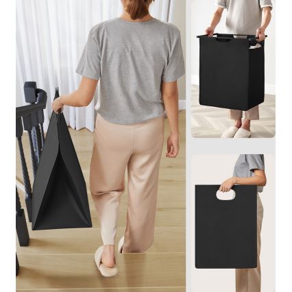 Cesto portabiancheria REX marrone/nero