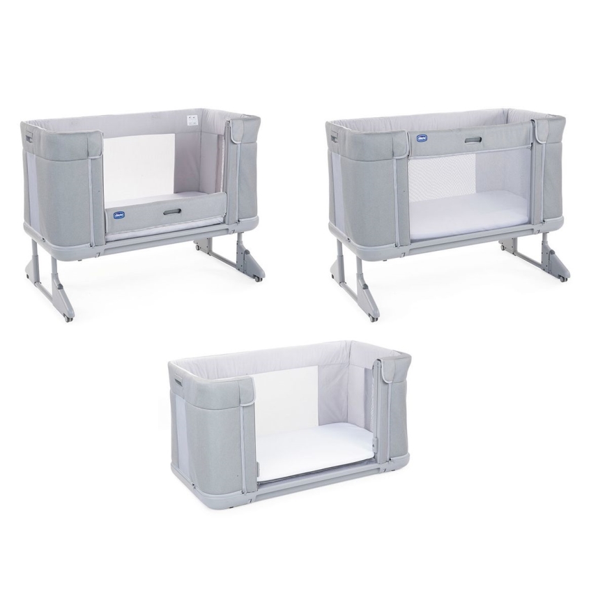Chicco - Culla per bambini 3in1 3v1 NEXT2ME FOREVER grigio scuro