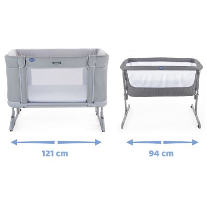 Chicco - Culla per bambini 3in1 3v1 NEXT2ME FOREVER grigio scuro