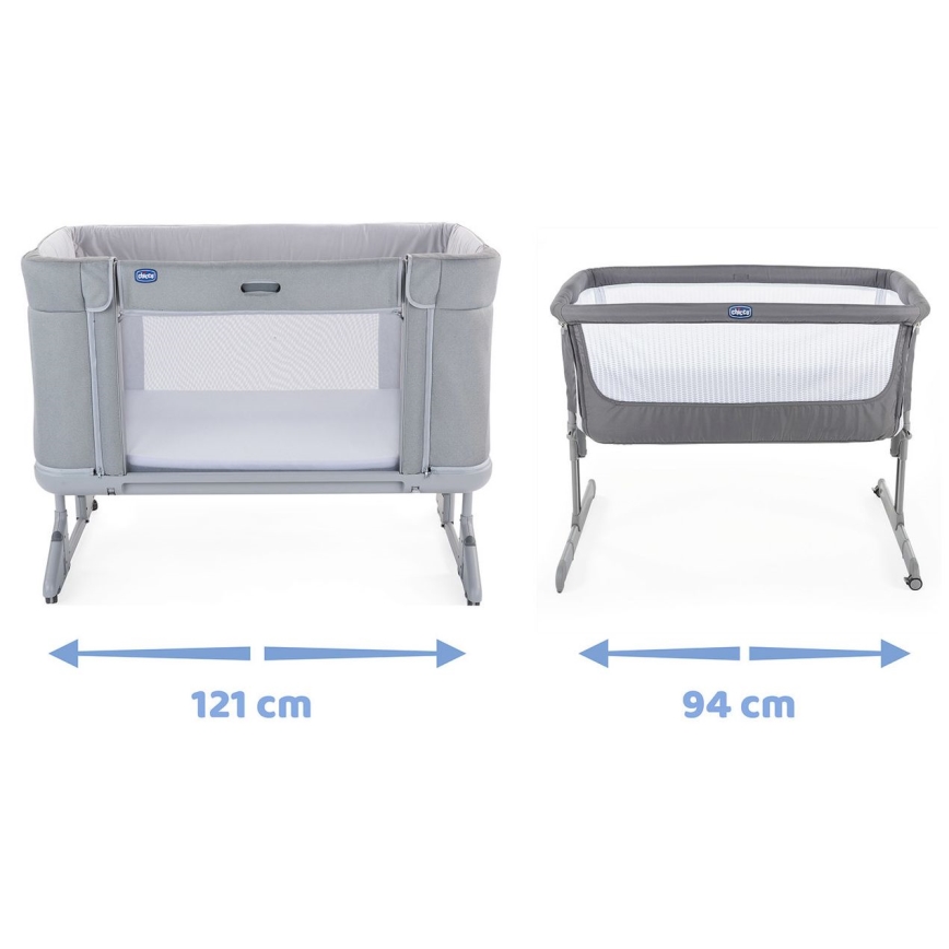 Chicco - Culla per bambini 3in1 3v1 NEXT2ME FOREVER grigio scuro