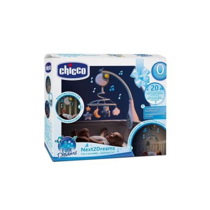 Chicco - Lettino mobile con melodia 3in1 NEXT2DREAMS 3xAA blu