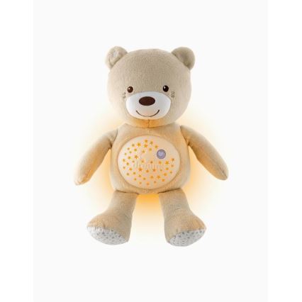 Chicco - Proiettore con melodia BABY BEAR 3xAAA beige