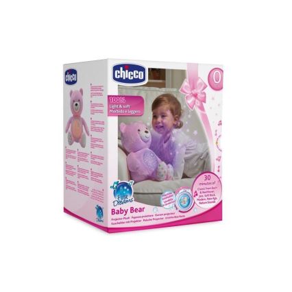 Chicco - Proiettore con melodia BABY BEAR 3xAAA rosa