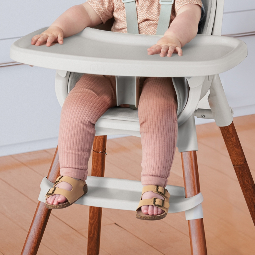 Chicco - Sedia da pranzo per bambini ZEST 3in1 bianco/grigio