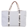 Childhome - Borsa da viaggio FAMILY BAG CANVAS bianco
