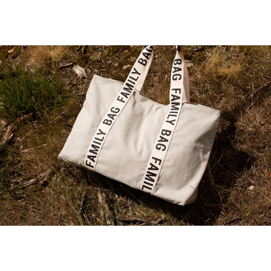 Childhome - Borsa da viaggio FAMILY BAG CANVAS bianco