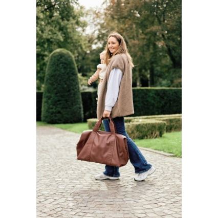 Childhome - Borsa fasciatoio MOMMY BAG LEATHER marrone