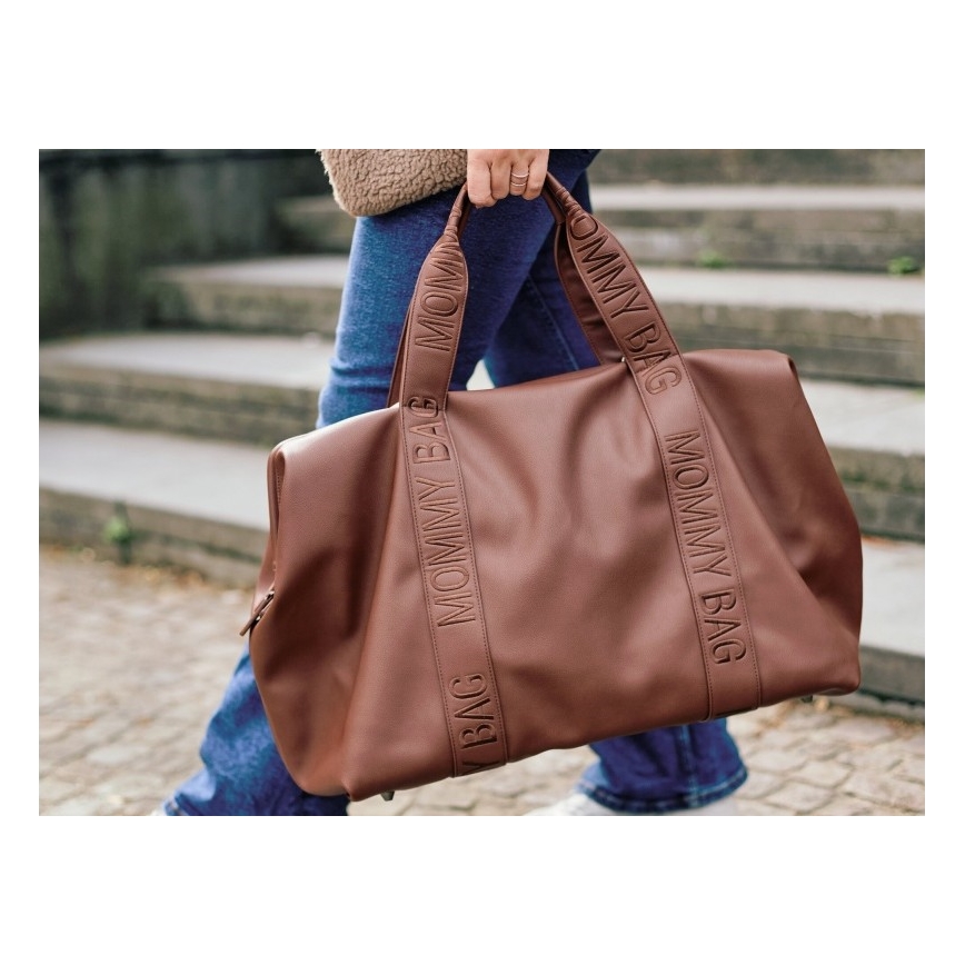 Childhome - Borsa fasciatoio MOMMY BAG LEATHER marrone