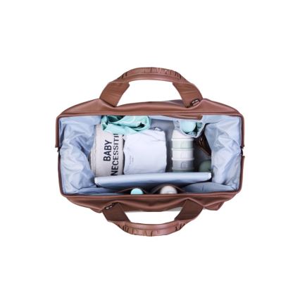 Childhome - Borsa fasciatoio MOMMY BAG LEATHER marrone