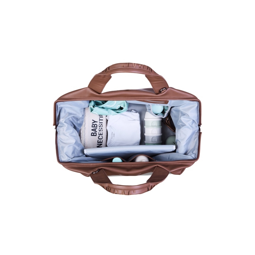 Childhome - Borsa fasciatoio MOMMY BAG LEATHER marrone