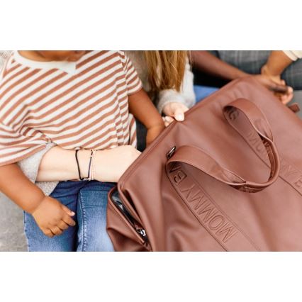 Childhome - Borsa fasciatoio MOMMY BAG LEATHER marrone
