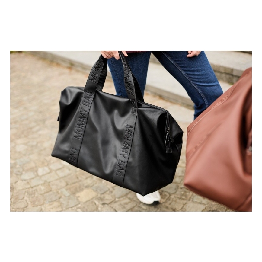 Childhome - Borsa fasciatoio MOMMY BAG LEATHER nero
