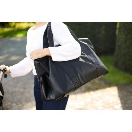 Childhome - Borsa fasciatoio MOMMY BAG LEATHER nero