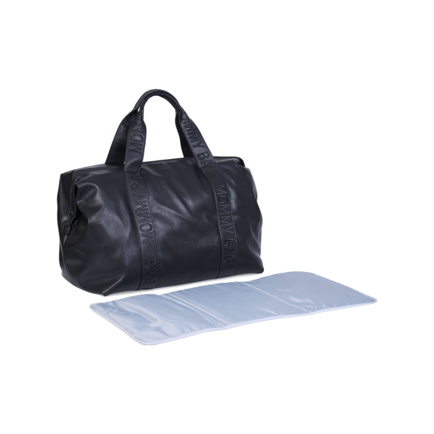 Childhome - Borsa fasciatoio MOMMY BAG LEATHER nero