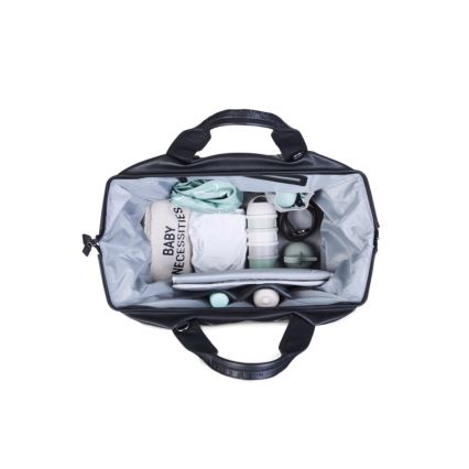 Childhome - Borsa fasciatoio MOMMY BAG LEATHER nero