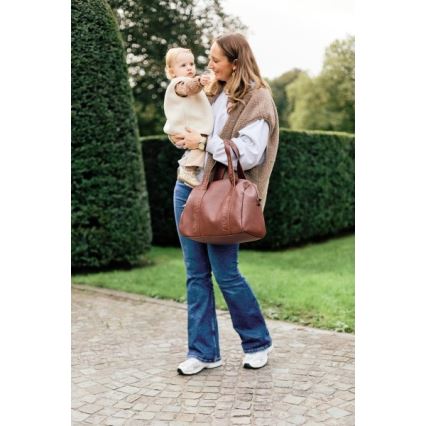 Childhome - Borsa fasciatoio MOMMY CLUB LEATHER marrone
