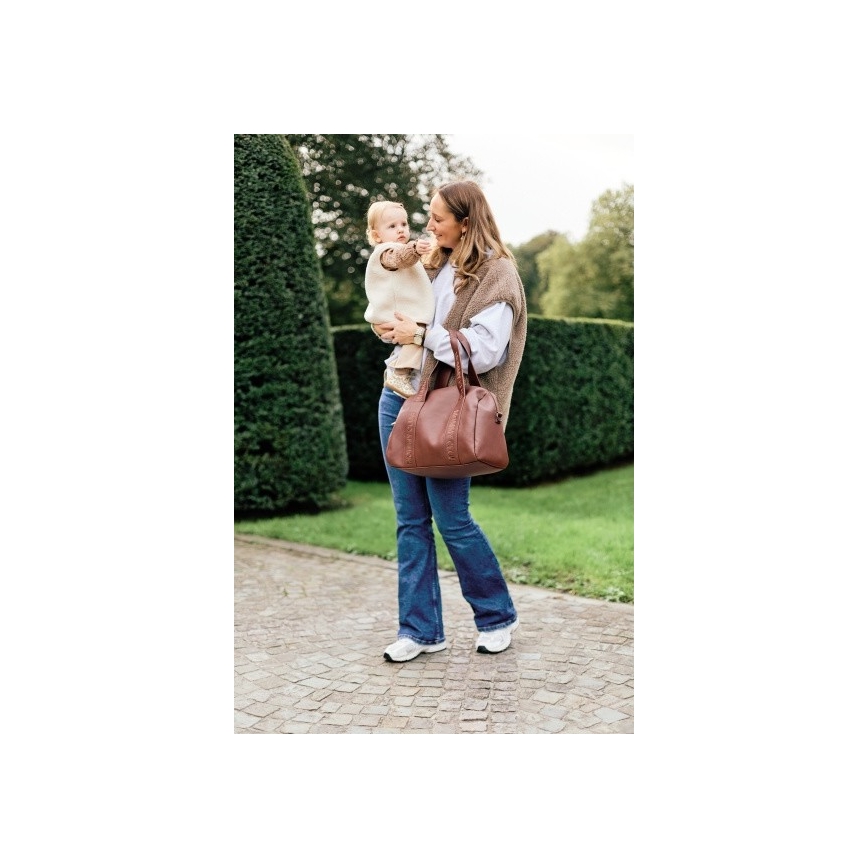 Childhome - Borsa fasciatoio MOMMY CLUB LEATHER marrone