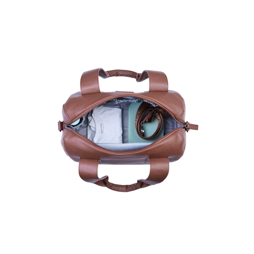 Childhome - Borsa fasciatoio MOMMY CLUB LEATHER marrone