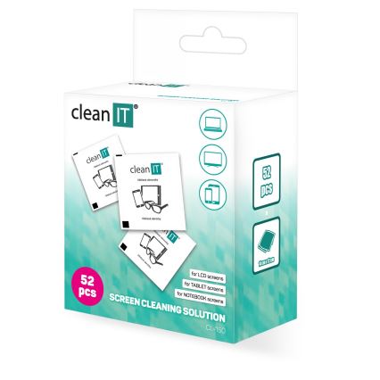 CLEAN IT CL-150 - Salviette umidificate per la pulizia singola 52 pz.