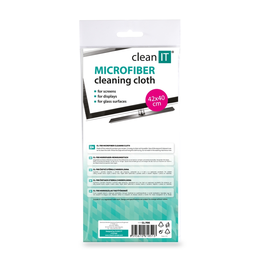 CLEAN IT CL-700 - Panno di pulizia in microfibra 40x42 cm blu
