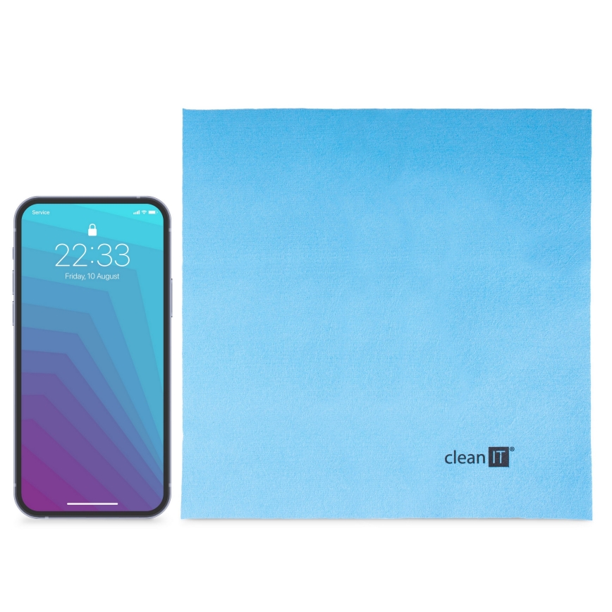 CLEAN IT CL-710 - Panno di pulizia in microfibra 19x19 cm blu