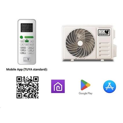 Climatizzatore 09K V1 2,6 kW (9000 BTU) Wi-Fi Tuya, bianco, con telecomando