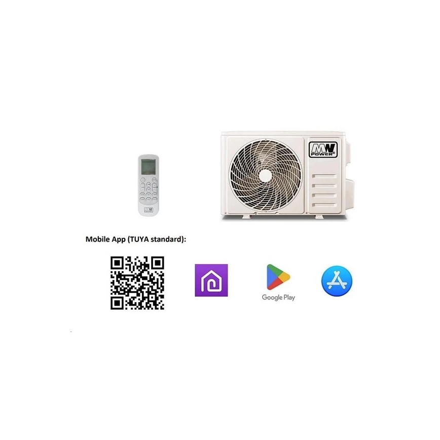 Climatizzatore 12K V1 3,65 kW 12000 BTU Wi-Fi Tuya bianco + telecomando
