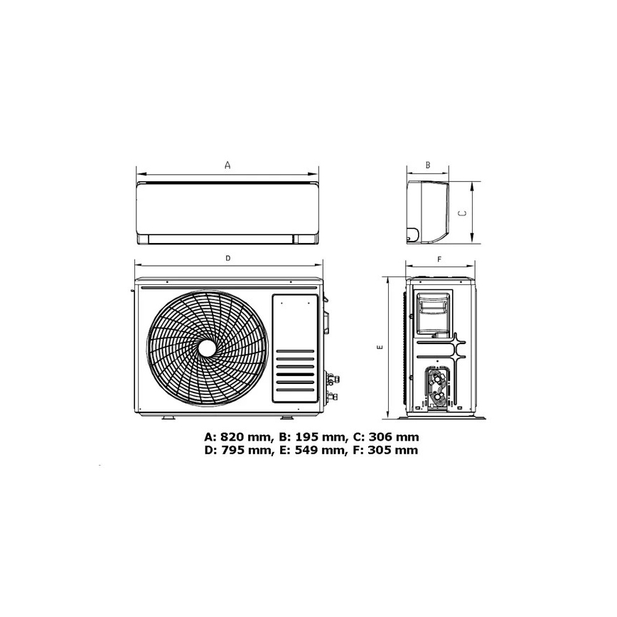 Climatizzatore 12K V1 3,65 kW 12000 BTU Wi-Fi Tuya bianco + telecomando