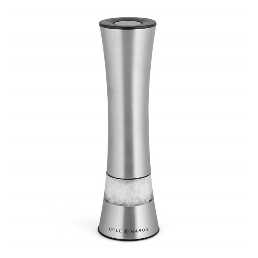 Cole&Mason - Elettrico salt or pepper grinder BURFORD 4xAAA 18 cm cromo opaco