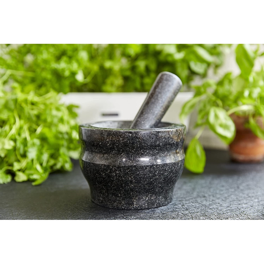 Cole&Mason - Mortaio in granito con pestello GRANITE diametro 18 cm granito/nero