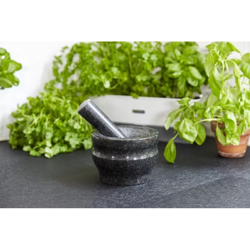 Cole&Mason - Mortaio in granito con pestello GRANITE diametro 18 cm granito/nero