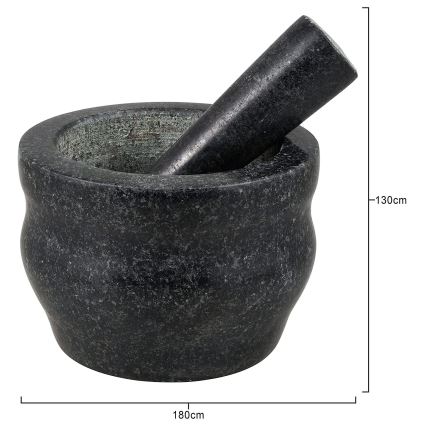 Cole&Mason - Mortaio in granito con pestello GRANITE diametro 18 cm granito/nero