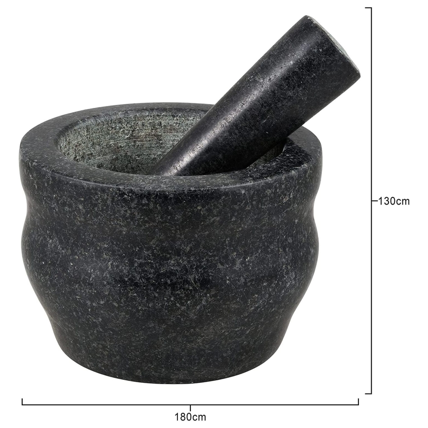 Cole&Mason - Mortaio in granito con pestello GRANITE diametro 18 cm granito/nero