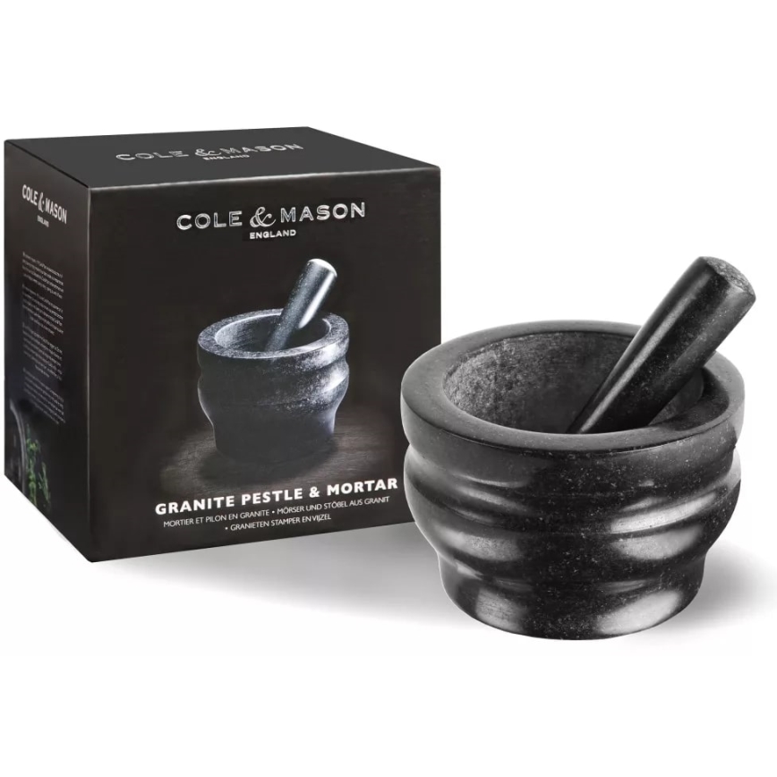Cole&Mason - Mortaio in granito con pestello GRANITE diametro 18 cm granito/nero