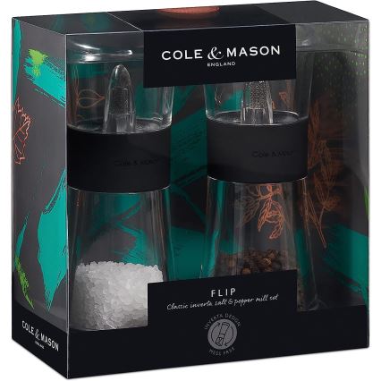 Cole&Mason - Set di macina sale e pepe FLIP 2 pezzi 15,4 cm nero