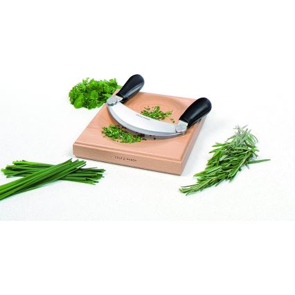 Cole&Mason - Tagliere da cucina e coltello a culla 21,5x51,5 cm faggio