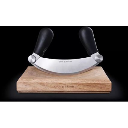 Cole&Mason - Tagliere da cucina e coltello a culla 21,5x51,5 cm faggio