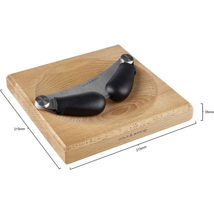 Cole&Mason - Tagliere da cucina e coltello a culla 21,5x51,5 cm faggio