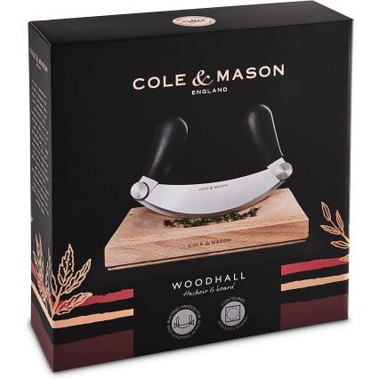 Cole&Mason - Tagliere da cucina e coltello a culla 21,5x51,5 cm faggio