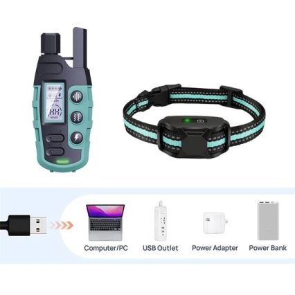 Collare elettrico per addestramento cani 52cm 600m 3,7V IP67