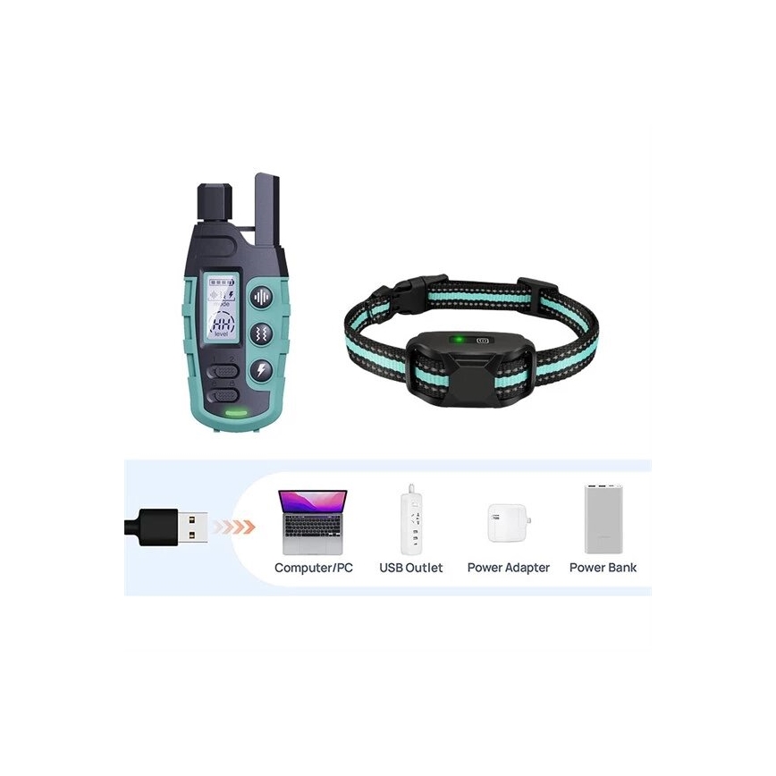 Collare elettrico per addestramento cani 52cm 600m 3,7V IP67