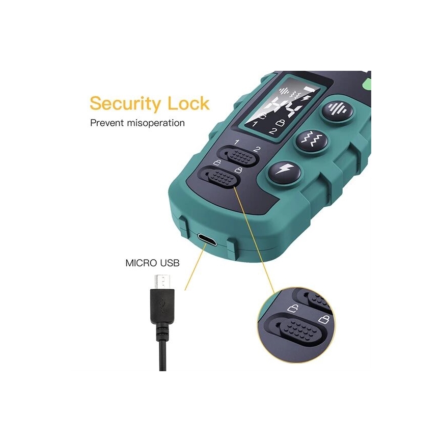 Collare elettrico per addestramento cani 52cm 600m 3,7V IP67