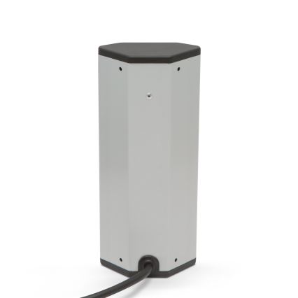 Colonna angolare con 3 prese 230V nero/argento