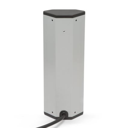 Colonna angolare con prese 4x230V + 2xUSB-A nero/argento