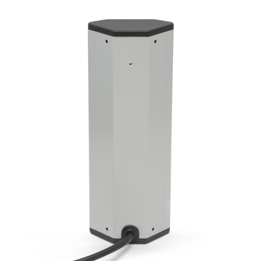 Colonna angolare con prese 4x230V + 2xUSB-A nero/argento
