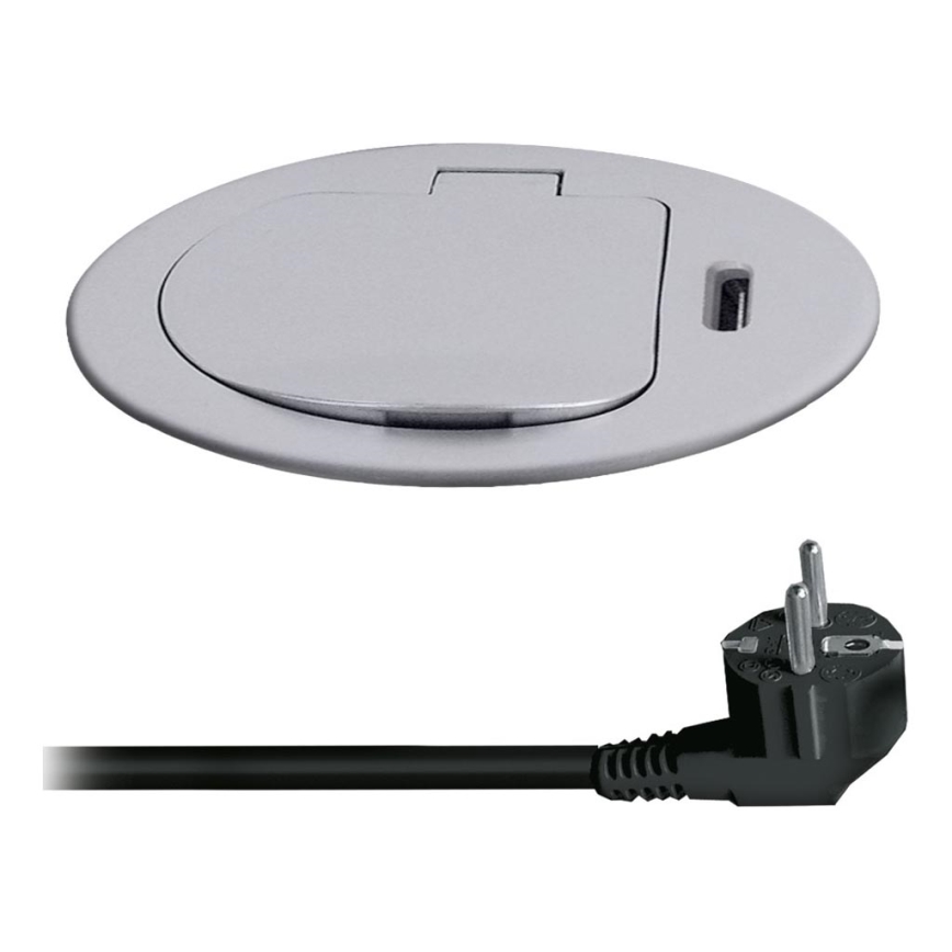 Colonna di prese per tavolo 1x230V + USB-C Power Delivery argento/nero