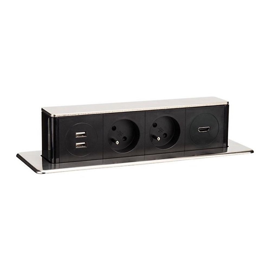 Colonna presa per piano tavolo 2x230V + 2xUSB + HDMI