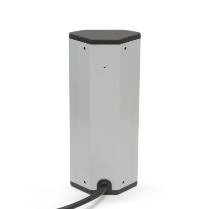 Colonna prese ad angolo 3x230V + 2xUSB-A nero/argento